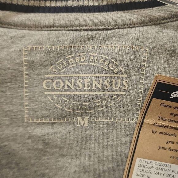 Consensus Men's Navy Seal Color Game Day Fleece Quarter Zip Sweatshirt Medium NW - Picture 5 of 12